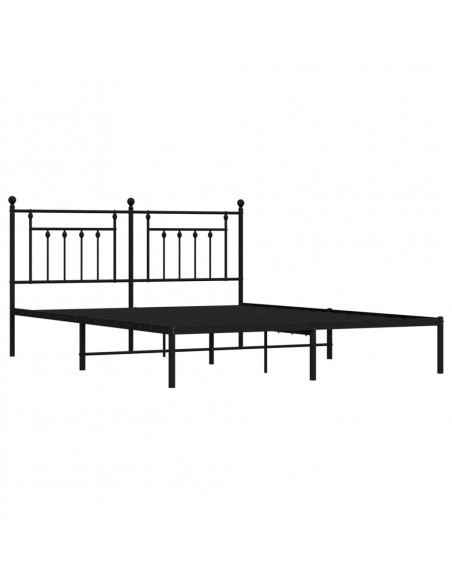 Giroletto con Testiera in Metallo Nero 183x213 cm