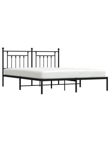 Giroletto con Testiera in Metallo Nero 183x213 cm