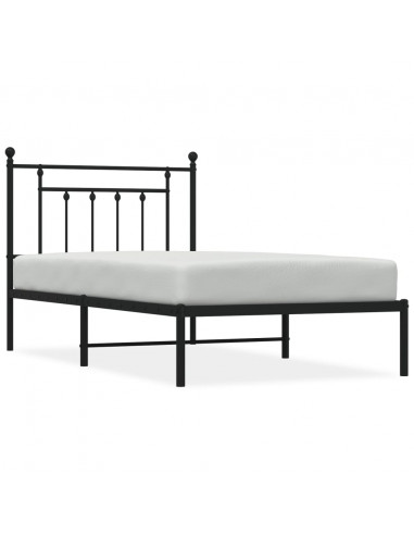 Giroletto con Testiera in Metallo Nero 100x190 cm