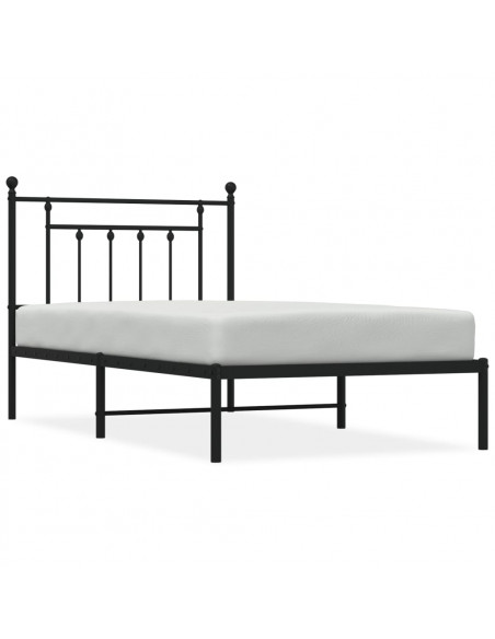 Giroletto con Testiera in Metallo Nero 100x190 cm