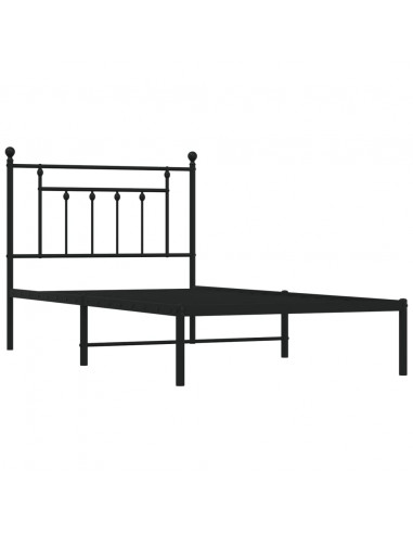 Giroletto con Testiera in Metallo Nero 100x190 cm