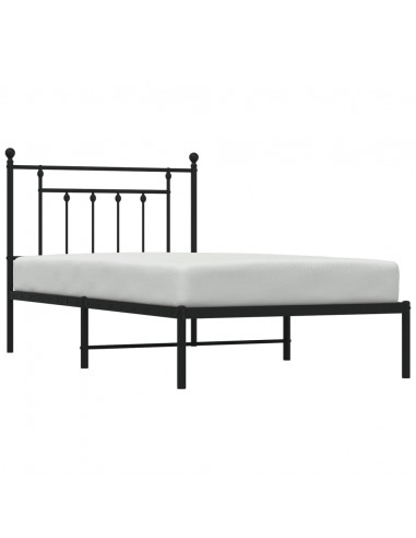 Giroletto con Testiera in Metallo Nero 100x190 cm