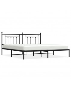 Giroletto con Testiera in Metallo Nero 193x203 cm 2