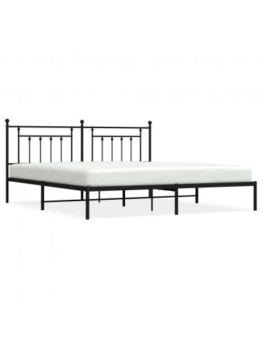 Giroletto con Testiera in Metallo Nero 193x203 cm