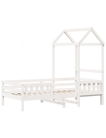 Giroletto con Tetto Bianco 90x190 cm Legno Massello Pino