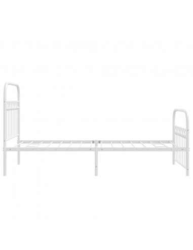 Giroletto con Testiera e Pediera Metallo Bianco 90x200 cm