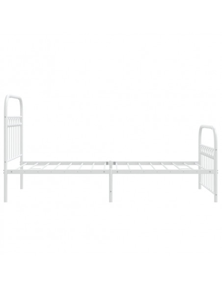 Giroletto con Testiera e Pediera Metallo Bianco 90x200 cm