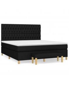 Giroletto a Molle con Materasso Nero 180x200 cm in Tessuto 2