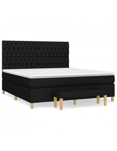 Giroletto a Molle con Materasso Nero 180x200 cm in Tessuto