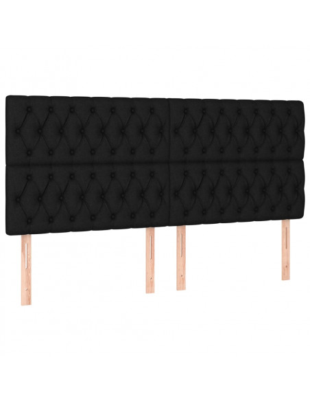 Giroletto a Molle con Materasso Nero 200x200 cm in Tessuto