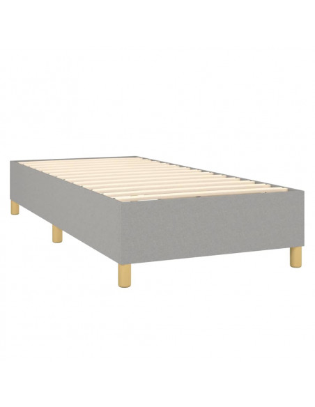 Giroletto a Molle con Materasso Grigio Chiaro 90x190 cm Tessuto