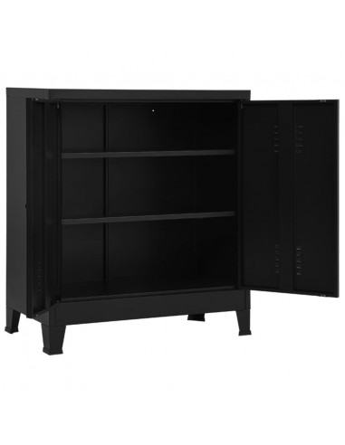Armadio Classificatore Industriale Nero 90x40x100 cm in Acciaio