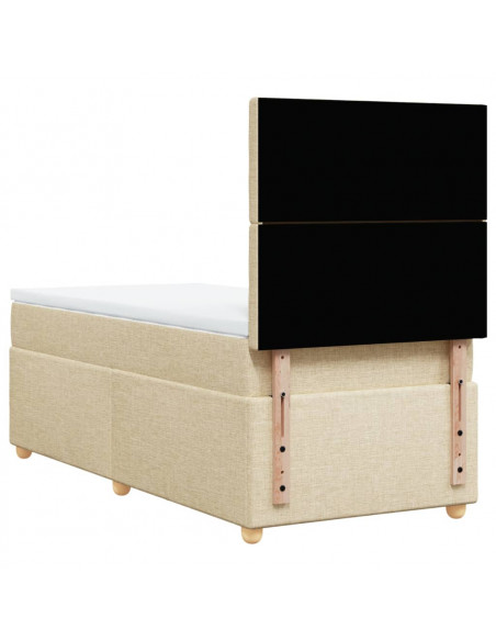 Giroletto a Molle con Materasso Crema 100x200 cm in Tessuto