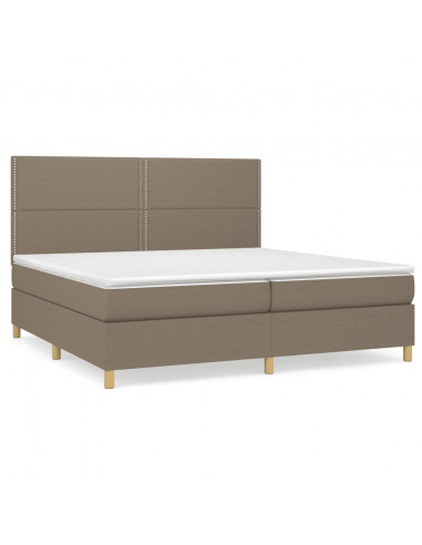 Giroletto a Molle con Materasso Tortora 200x200 cm in Tessuto