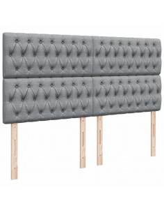 Giroletto a Molle con Materasso Grigio Chiaro 200x200cm Tessuto 2