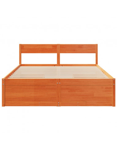 Giroletto con Cassetti Marrone Cera 160x200 cm Massello Pino