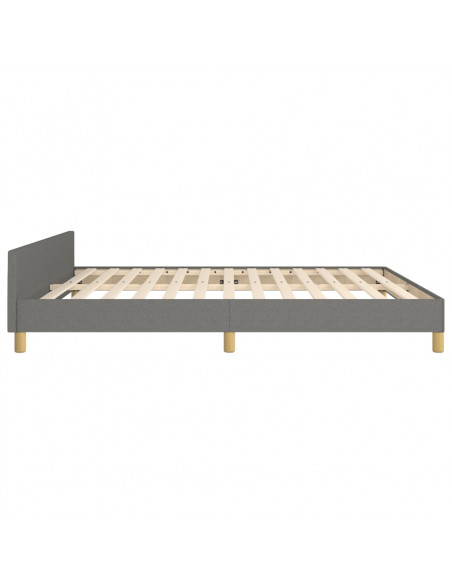 Giroletto con Testiera Grigio Scuro 180x200 cm in Tessuto