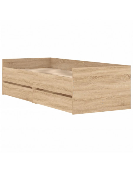 Giroletto con Cassetti Rovere Sonoma 75x190 cm Small Single