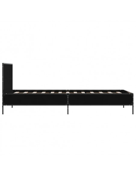 Giroletto Nero 90x200 cm in Legno Multistrato e Metallo