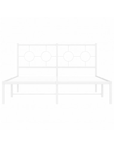 Giroletto con Testiera Metallo Bianco 140x200 cm