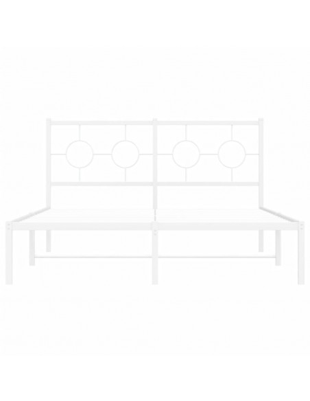 Giroletto con Testiera Metallo Bianco 140x200 cm