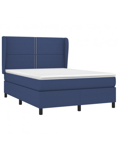 Giroletto a Molle con Materasso Blu 140x190 cm in Tessuto