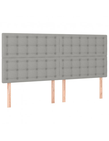 Giroletto a Molle con Materasso Grigio Chiaro180x200 cm Tessuto