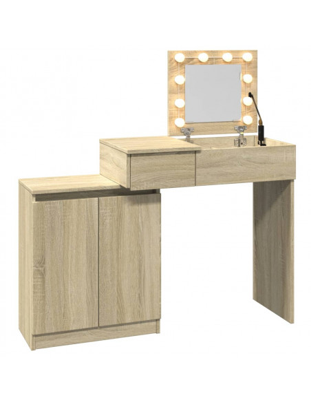 Toeletta con LED Rovere Sonoma 115x37x110,5 cm