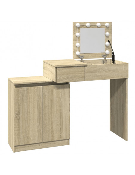Toeletta con LED Rovere Sonoma 115x37x110,5 cm