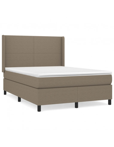 Giroletto a Molle con Materasso Tortora 140x190 cm in Tessuto