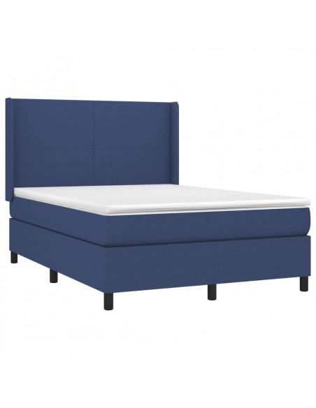 Giroletto a Molle con Materasso Blu 140x190 cm in Tessuto