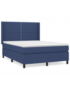 Giroletto a Molle con Materasso Blu 140x190 cm in Tessuto 2