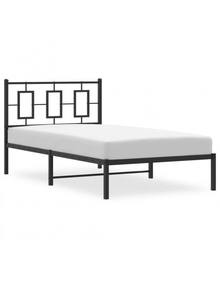Giroletto con Testiera in Metallo Nero 100x190 cm