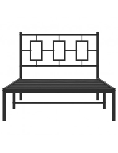 Giroletto con Testiera in Metallo Nero 100x190 cm