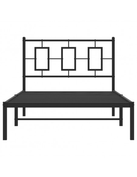 Giroletto con Testiera in Metallo Nero 100x190 cm