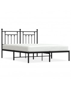 Giroletto con Testiera in Metallo Nero 140x190 cm 2