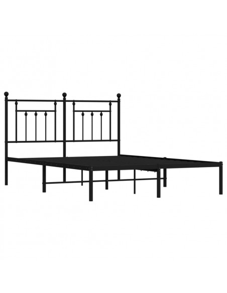 Giroletto con Testiera in Metallo Nero 140x190 cm