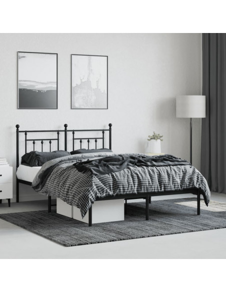 Giroletto con Testiera in Metallo Nero 140x190 cm
