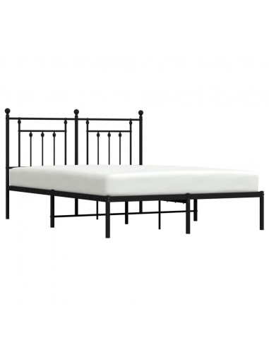 Giroletto con Testiera in Metallo Nero 140x190 cm