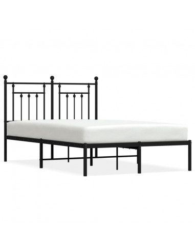 Giroletto con Testiera in Metallo Nero 135x190 cm