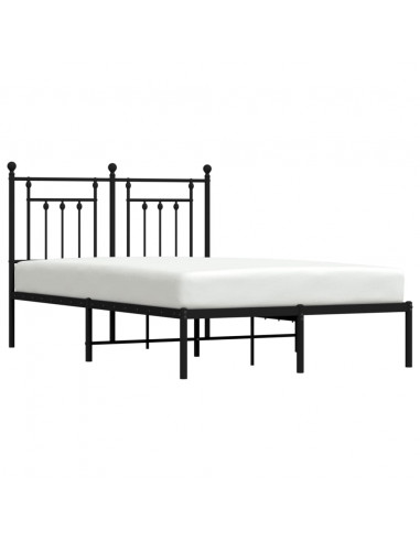 Giroletto con Testiera in Metallo Nero 135x190 cm