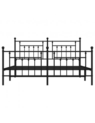 Giroletto con Testiera e Pediera Metallo Nero 180x200 cm
