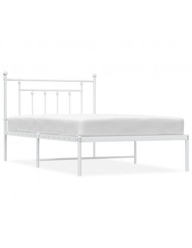 Giroletto con Testiera Metallo Bianco 107x203 cm