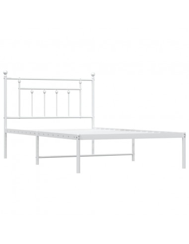 Giroletto con Testiera Metallo Bianco 107x203 cm