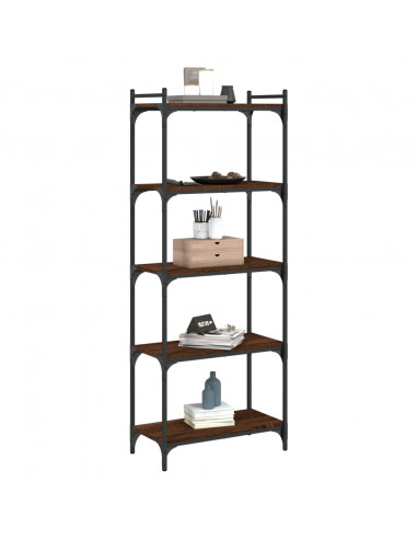 Libreria 5 Ripiani Rovere Marrone 60x30x154cm Legno Multistrato