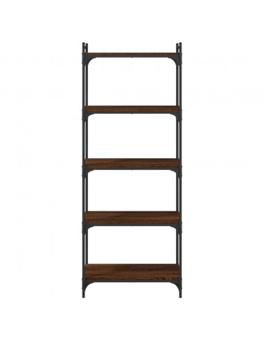 Libreria 5 Ripiani Rovere Marrone 60x30x154cm Legno Multistrato