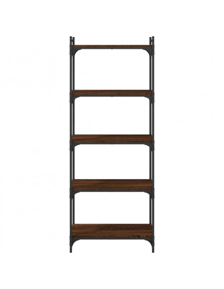 Libreria 5 Ripiani Rovere Marrone 60x30x154cm Legno Multistrato