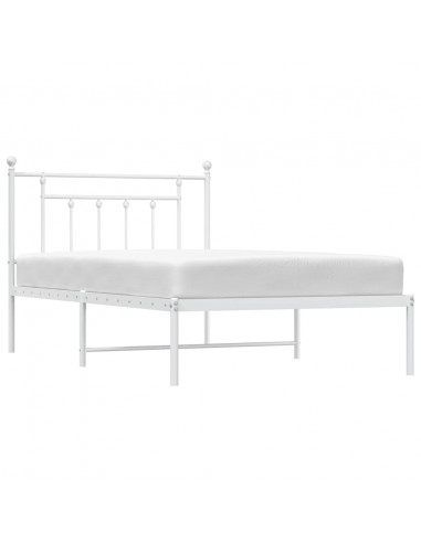 Giroletto con Testiera Metallo Bianco 107x203 cm