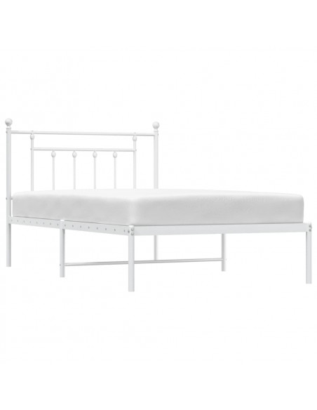 Giroletto con Testiera Metallo Bianco 107x203 cm