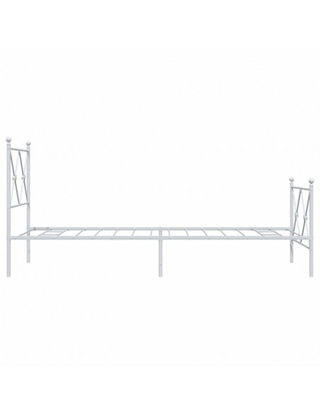 Giroletto con Testiera e Pediera Metallo Bianco 80x200 cm